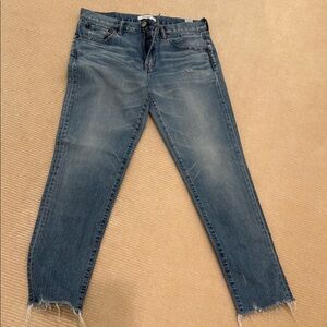 Moussy Faded Blue Cropped Straight Jeans